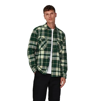 Abbildung von Only &amp; Sons Langarm Kariertes Hemd, Herren, Größe: Small, Lush meadow