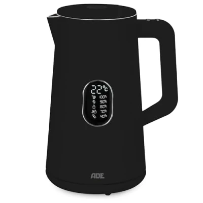 Abbildung von ADE Wasserkocher Energiesparender mit Temperatureinstellung &amp; LED Display, 1.5 l, 1800 W, 5 wählbare Temperaturstufen (40 100C), Warmhalte Funktion, W
