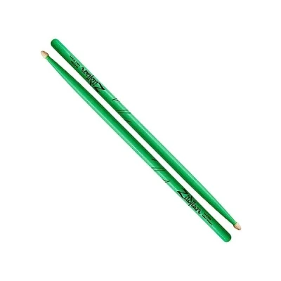 Abbildung von Zildjian 5A Hickory Drumsticks Wood Acorn Tip Neon Green