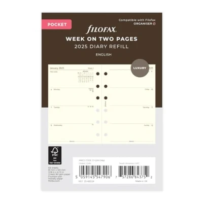Abbildung von Filofax Pocket WEEK ON TWO PAGES COTTON CREAM ENGLISH 2025