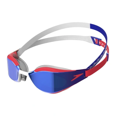 Abbildung von Speedo Unisex Fastskin Hyper Elite Swimming Goggles Competitive Performance Training Hydrodynamic, Flame Red/True Cobalt/White, One Size