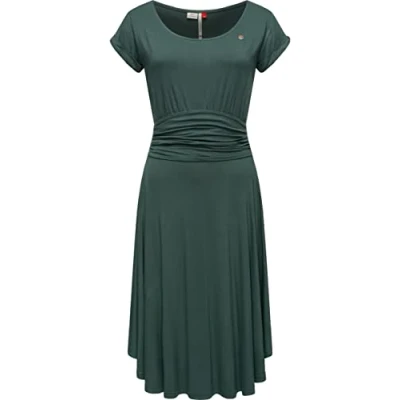 Abbildung von Ragwear Sommer Ivone Solid Jerseykleid, Damen, Größe: Medium, Dark green