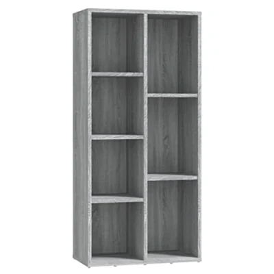 Abbildung von vidaXL Bücherregal, Bücherschrank mit viel Stauraum, Standregal für Schlafzimmer Wohnzimmer Büro, Büroregal Aktenregal Regal, Grau Sonoma