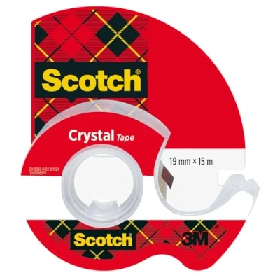 Abbildung von Scotch 6 1915D Handabroller inklusive 1 Rolle Crystal Klebeband, 19 mm x 15 m, hochtransparent