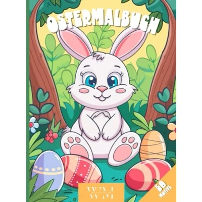 Abbildung von Ostermalbuch mit 50 Motiven für Kinder Malbuch Ostermotiven