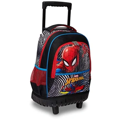 Abbildung von Seven Trolley Spiderman, 2 in 1, Schulranzen mit Rollen, Rucksack Trolleyfunktion für Kinder, ab 1. Klasse, Schule, Reisen, Mädchen&amp;Jungen; rot/schwarz; Superheroes