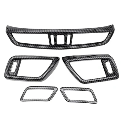 Abbildung von Interieurleisten Für Nissan Qashqai J11 X Trail T32 2014 2015 2016 2017 2018 LHD Auto Front Konsole Klimaanlage Vent Outlet Abdeckung Interieur Zubehör(Black Carbon)