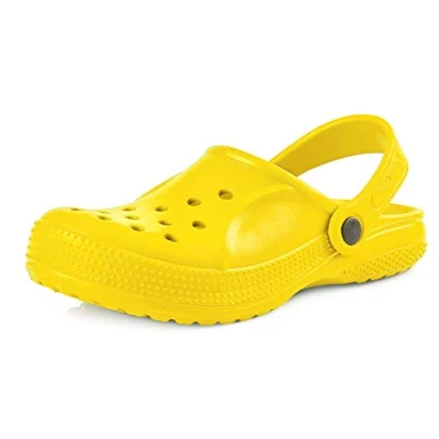 Abbildung von Ladeheid Clogs Kinder Schuhe für Mädchen und Jungen leichte Gartenclogs Gartenschuhe KL055 (Gelb, 31 EU)