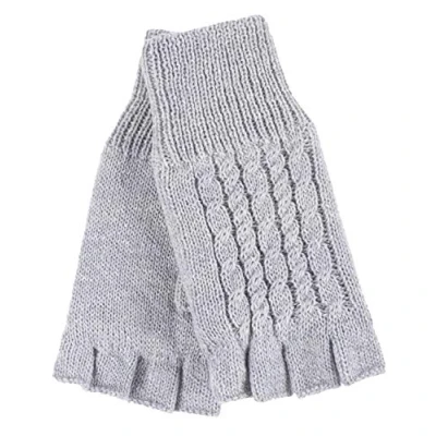 Abbildung von HEAT HOLDERS Damen Thermo Winter Strick Fingerlos Handschuhe mit Plush Fleece Gefüttert (One Size, Grau)