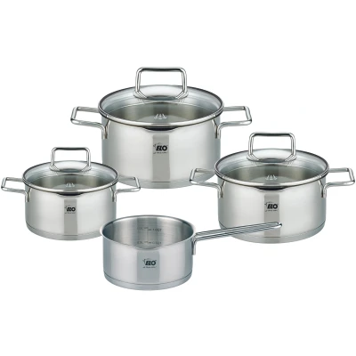 Abbildung von Elo Topf Set &quot;Smart Steam&quot;, Edelstahl 18/10, (Set, 7 tlg., je 1 Fleischtopf Ø 16/20/24 cm, 1x Stieltopf 16 cm), Induktion