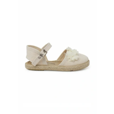 Abbildung von Pisamonas Ceremonia Flores Organza Riemchenballerina für Kinder, Größe: 28, Crudo Schuhe