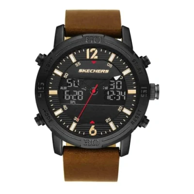 Abbildung von Skechers Chronograph REDLANDS, Quarzuhr, Armbanduhr, Herrenuhr, Lederarmband, digital, Stoppfunktion