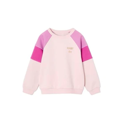 Abbildung von VERTBAUDET Colorblock Sweatshirt für Mädchen, hellrosa, 14 Jahre