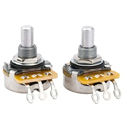 Abbildung von CTS Serie 450 A250K Solid Shaft Potentiometer Audio Taper Poti für USA E Gitarre und Bass, 10% Toleranz (2er Set)