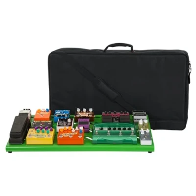 Abbildung von Gator Cases gpb bak 1 Aluminium Pedal Board mit Tragetasche, Größe L, stealth schwarz Extra Large grün
