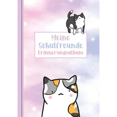 Abbildung von Meine Schulfreunde: Katzen Freundebuch Grundschule. Geschenk für Katzenliebhaber. Erinnerungsalbum erstes Schuljahr. Mädchen ab 6 Jahren