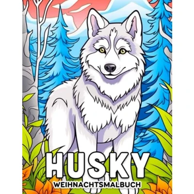 Abbildung von Husky Weihnachtsmalbuch: Liebenswerte Ausmalbilder Premium Edition für Kinder und Erwachsene zum Ausmalen Geschenke Weihnachten