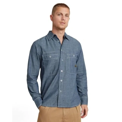 Abbildung von G Star RAW Herren Nimes Regular Hemd, Blau (Rinsed D23009 D558 082), XXL