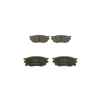 Abbildung von BOSCH 0 986 494 258 Bremsbelagsatz Low Metallic mit integriertem Verschleißwarnkontakt, akustischer Verschleißwarnung Anti Quietsch Blech