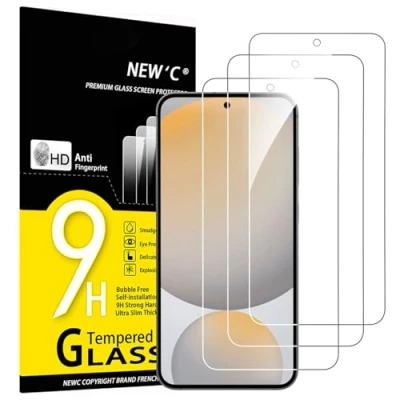 Abbildung von NEW&#039;C 3 Stück, Panzer Schutz Glas für Samsung Galaxy S24 FE 5G, Frei von Kratzern, 9H Härte, HD Displayschutzfolie, 0.33mm Ultra klar, Ultrabeständig