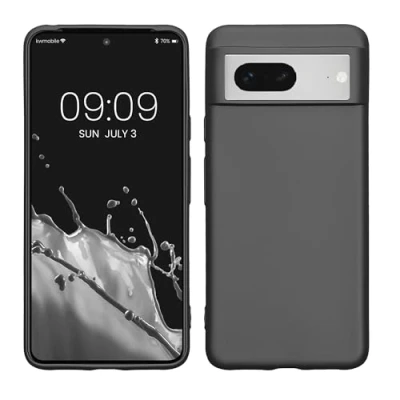 Abbildung von kwmobile Case kompatibel mit Google Pixel 8 Hülle Schutzhülle aus Silikon metallisch schimmernd Handyhülle Metallic Grau