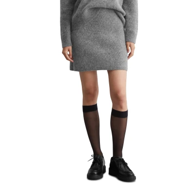 Abbildung von Marc O&#039;Polo Denim Alinienrock, Damen, Größe: Large, Dark shadow melange