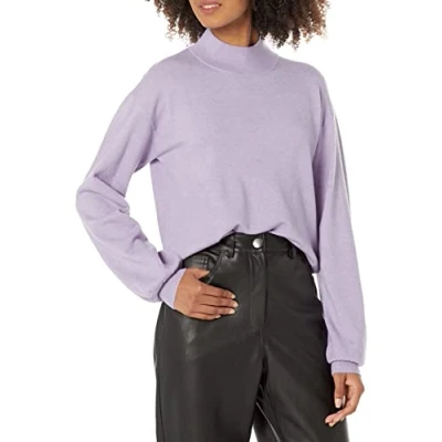 Abbildung von The Drop Damen Jaclyn Pullover mit Rückenausschnitt und Stehkragen, Lavendula, 3XL Große Größen