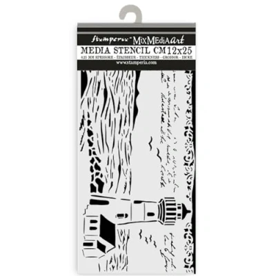 Abbildung von Stamperia Silent Sea Thick Stencil 12x25cm Lighthouse (KSTDL117)