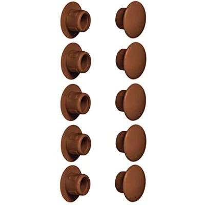 Abbildung von cyclingcolors 10x Abdeckkappen Kunststoff Blindbohrung Stopfen Blindstopfen Abdeckung Möbel (Ø8mm/rehbraun RAL 8007)