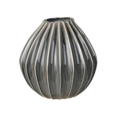 Abbildung von Broste Copenhagen WIDE Vase L Keramik Smoked Pearl 30 cm
