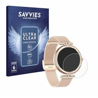 Abbildung von Savvies 6 Stück Schutzfolie für Bekomiya Smartwatch 1.19&quot; Displayschutz Folie Ultra Transparent