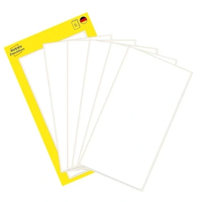Abbildung von AVERY Zweckform 3047 Haushaltsetiketten selbstklebend (98x51 mm, 6 Aufkleber auf Bogen, Vielzweck Etiketten für Haushalt, Schule und Büro zum Beschriften Kennzeichnen) blanko, weiß