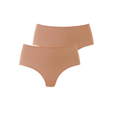 Abbildung von Lascana Taillenstring Invisible 2 PACK String, Damen, Größe: 40/42, Caramel