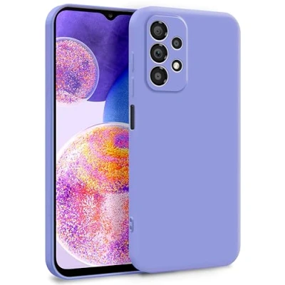 Abbildung von MyGadget Hülle für Samsung Galaxy A23 5G Zweilagige Handyhülle mit Kameraschutz Cover Innenfutter &amp; Silikon außen Flieder