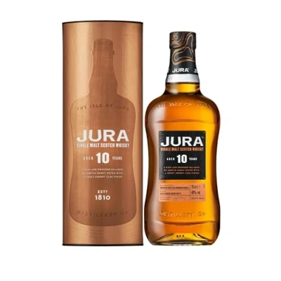 Abbildung von Jura 10 Jahre Single Malt Scotch Whisky mit Geschenkverpackung (1 x 0,7 l)