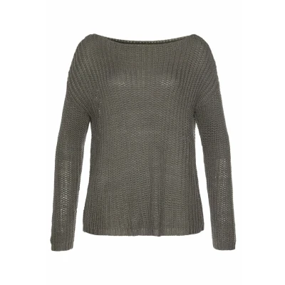 Abbildung von LASCANA Rundhalspullover, aus weichem Grobstrick, lockerer Strickpullover, Damenpullover