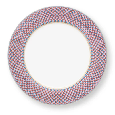 Abbildung von PIP STUDIO Flower Fest. Scallop Teller LightBlue/red 26,5cm