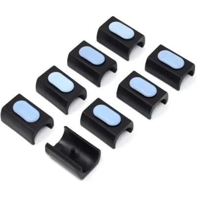 Abbildung von Design61 PTFE 8er Set für Freischwinger Stuhlgleiter Rundrohr Ø 24 25 mm Möbelgleiter Klemmschalengleiter