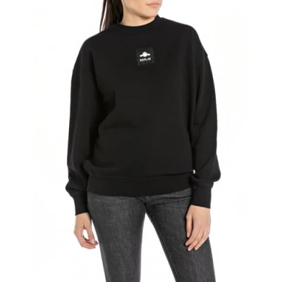 Abbildung von Replay Damen Sweatshirt aus Baumwolle, Black 098 (Schwarz), S