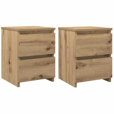 Abbildung von vidaXL Nachttisch Nachttische 2 Stk Artisan Eiche 30x30x40 cm Spanplatte Schubladen