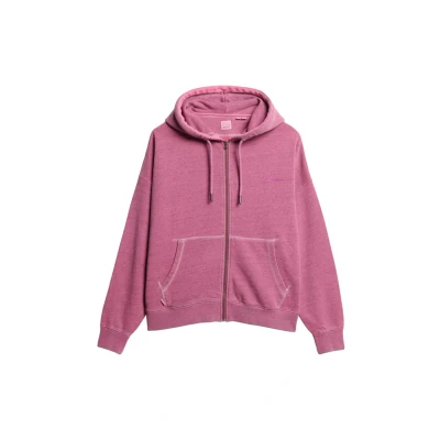 Abbildung von Superdry LOGO Hoodie Sweatjacke, Damen, Größe: 38, Shocking pink