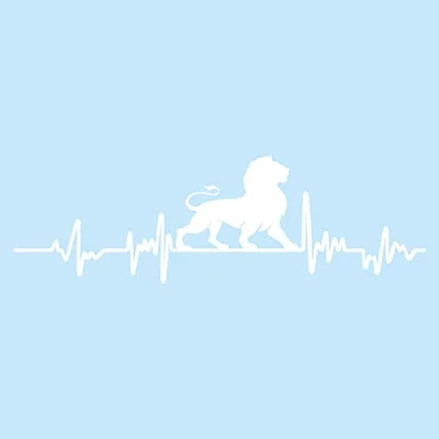 Abbildung von Finest Folia Aufkleber Herzschlag Tiere Breite 27cm Lifeline Heartbeat Deko Sticker Selbstklebend für Auto Kühlschrank Laptop Autoaufkleber K150 (Weiß Glanz, 19 Löwe)