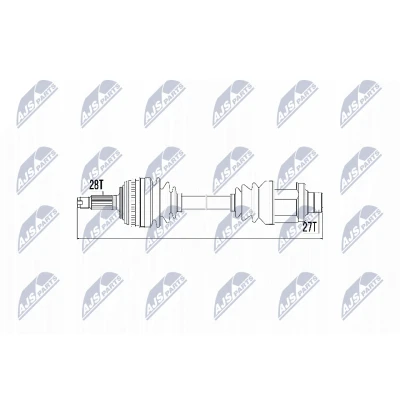 Abbildung von NTY NPW HD 036 Antriebswelle Vorderachse, Vorderachse rechts Schaltgetriebe HONDA: CR V 1