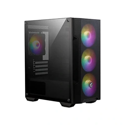 Abbildung von MSI MAG FORGE M100A Mini Tower PC Gehäuse unterstützt Micro ATX &amp; ITX, Mesh Front, 4x 120mm Auto RGB Lüfter, Magnetischer Staubfilter, USB 3.2 Gen 1 Typ A
