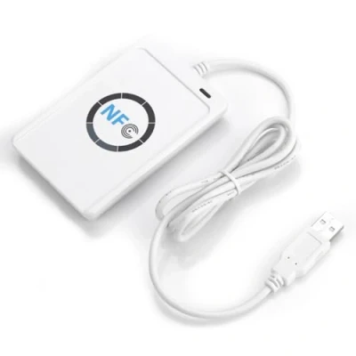 Abbildung von NFC RFID Lesegerät, Leser/Schreiber, ACR122U ISO 14443A / B + SDK IC Karte, Weiß