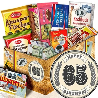Abbildung von Geschenk zum 65. / DDR Korb/Geschenke Geburtstag Mann