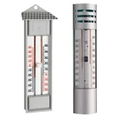 Abbildung von neoLab Maxima Minima Aluminium Thermometer, Quecksilberfrei, Grau, 30 bis +50 C