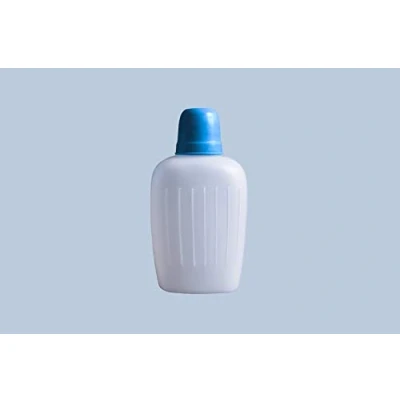 Abbildung von hünersdorff Campingflasche Vorratsflasche aus HD PE, 1000ml, naturfarben, mit blauem Trinkbecher