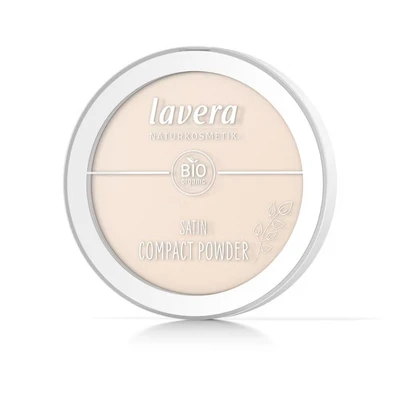 Abbildung von lavera Satin Compact Powder Light 01 nude Bio Mandelöl &amp; Reispulver Vegan mattierend langanhaltend Samtige Textur (1 x 9,5g)