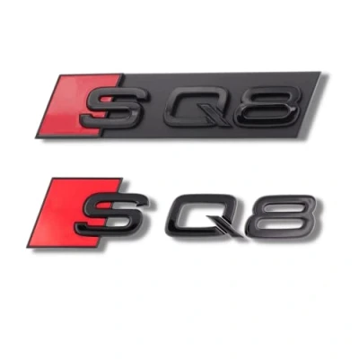 Abbildung von Original Audi Schriftzug für SQ8 und weitere Modelle, Schwarz, Tuning Exclusive Black Edition, Set Heckklappe &amp; Kühlergrill, Mehrere Schriftzugpaket, Selbstklebend